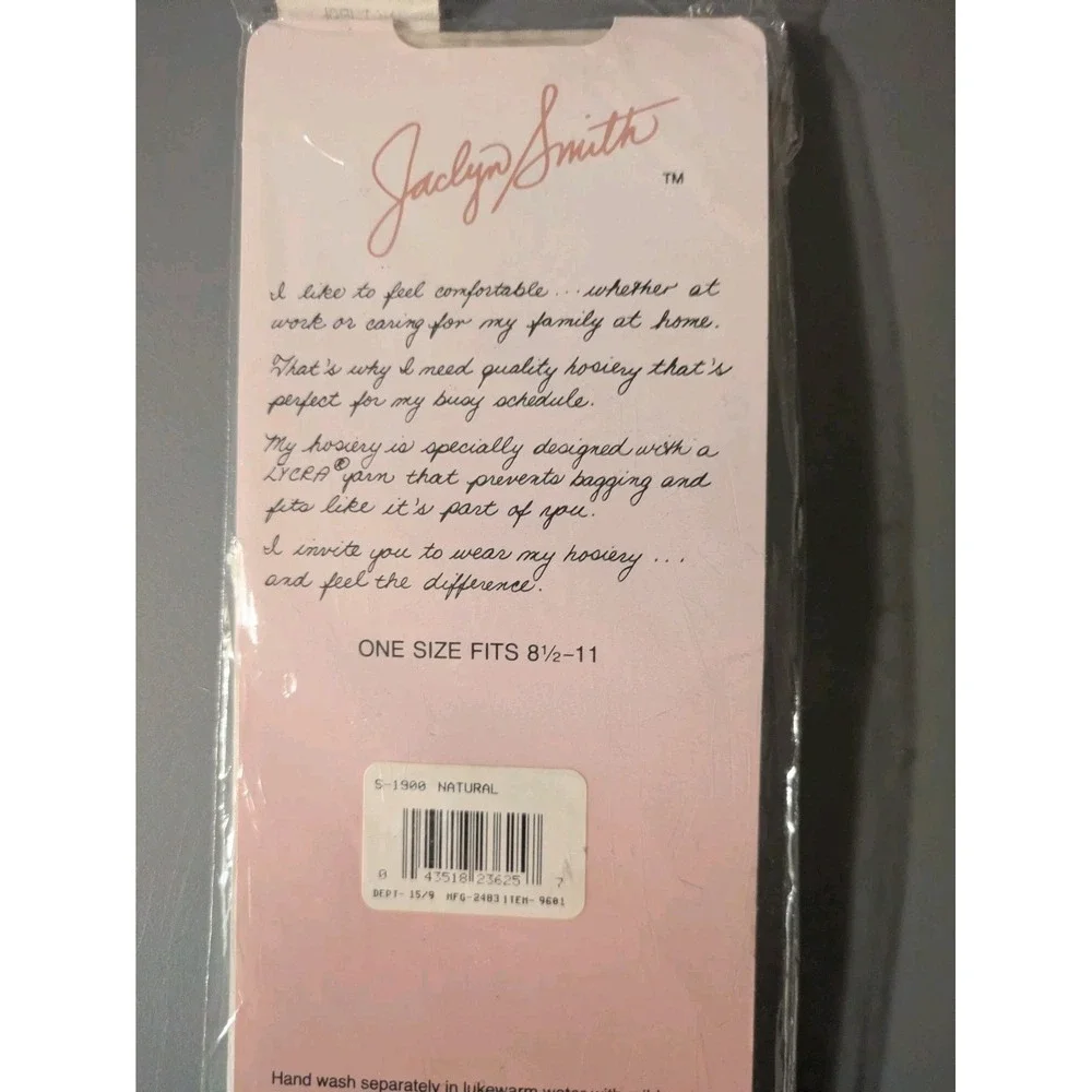 VTG `90 Jaclyn Smith Silky Sheer Natural Knee Highs Size 8.5 To 11